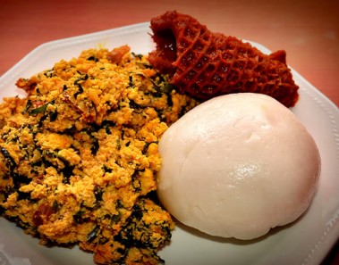 Poundo yam & egusi soup
