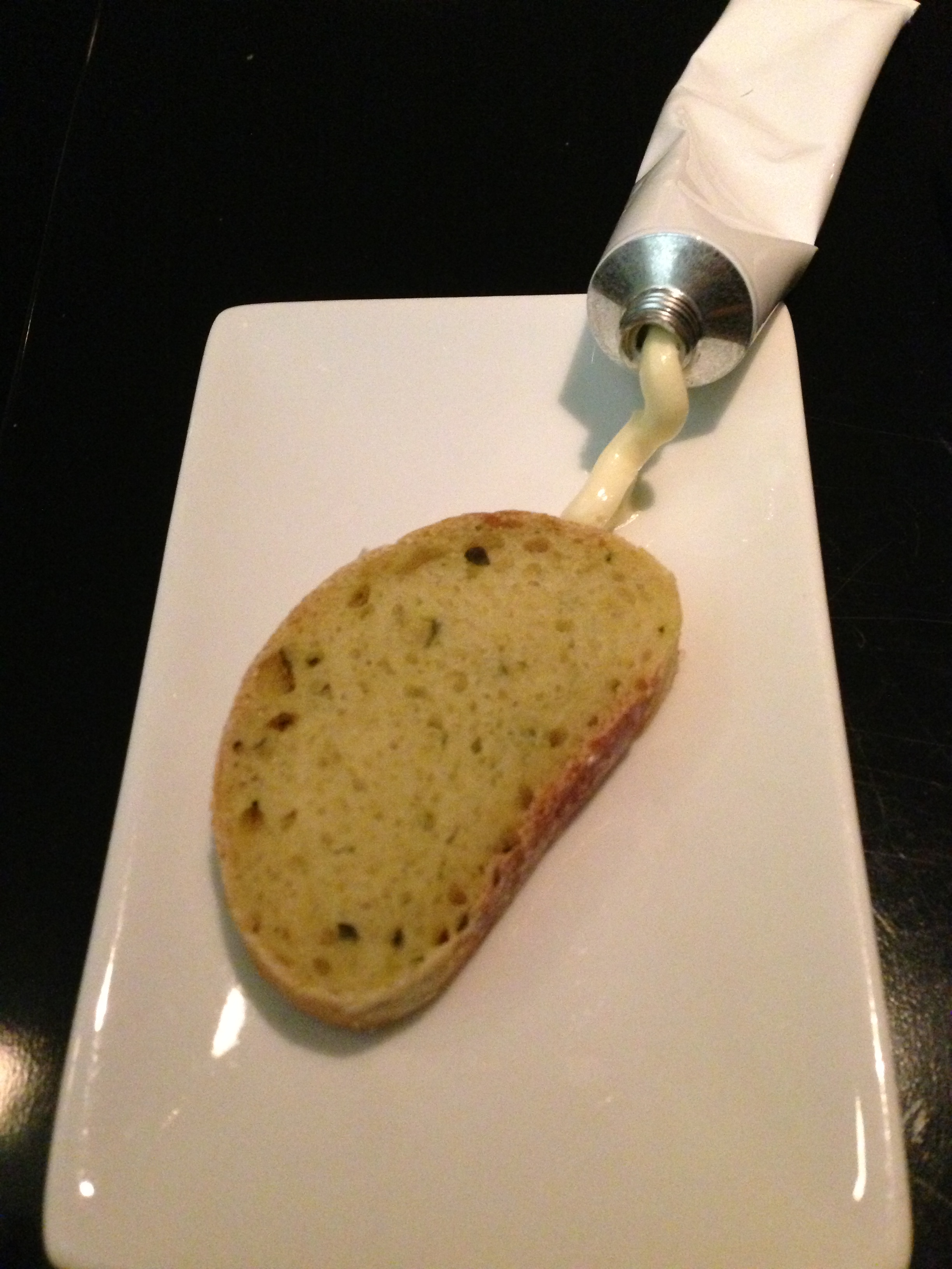 bread and toothpaste as butter